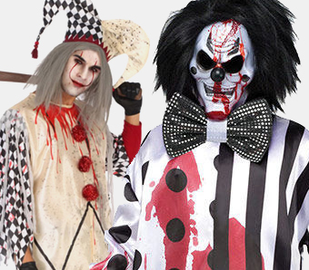 Pierrot Zombie Kostüm Damen Clownskostüm L 44//46 Clownkostüme Halloween Clown